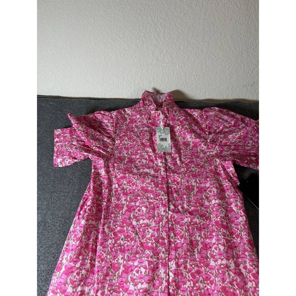 NWT HYACINTH HOUSE Louisa Maxi Dress Size XS Pink Poppies Floral Cottagecore - Picture 3 of 11
